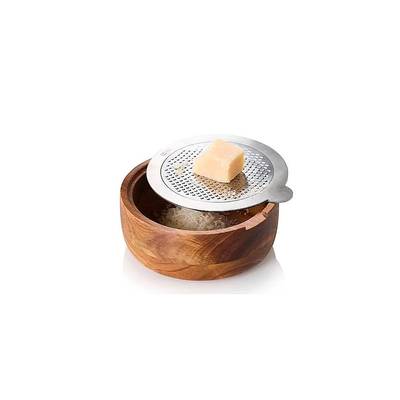 Adhoc Râpe grain fin avec réservoir en acacia, 1 pièce