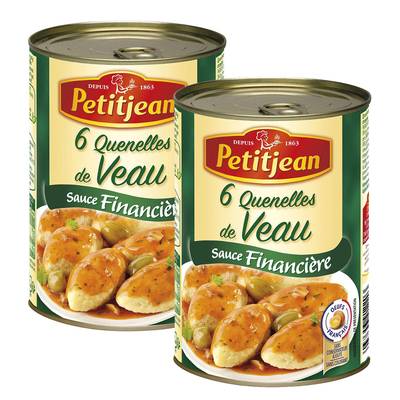 Petitjean 6 Quenelles de Veau Sauce Financière, Lot de 2x400g