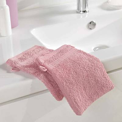 3574388014746 - Douceur D Interieur - Gants de toilette Rose pale