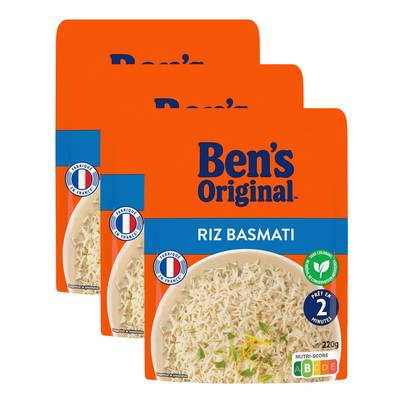 Ben's Original Riz Micro-Onde Basmati Express, Lot de 3x220g