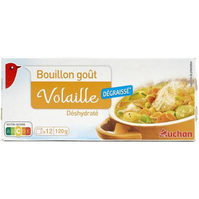 Auchan Bouillon cube goût volaille dégraissé, 12x10g