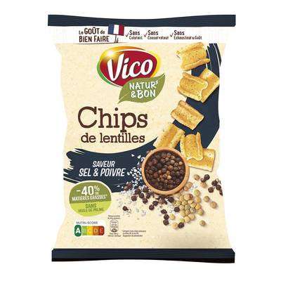 Vico Chips Lentille Sel & Poivre, 85g