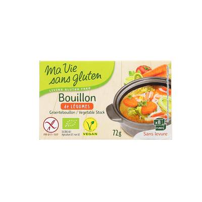 Ma Vie Sans Gluten Bouillon bio de légumes sans gluten, 8 cubes de 9g