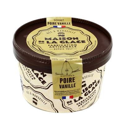 Maison de la Glace Sorbet plein fruit à la poire et à la vanille, 400g