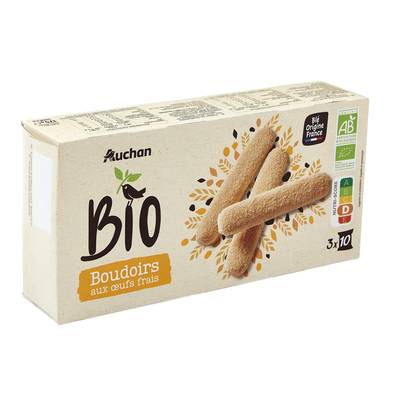 Auchan BIO Boudoirs aux oeufs frais bio, 175g