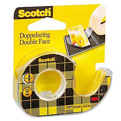 Scotch Dévidoir avec ruban adhésif double face, Dimensions 6,3 m x 12 mm