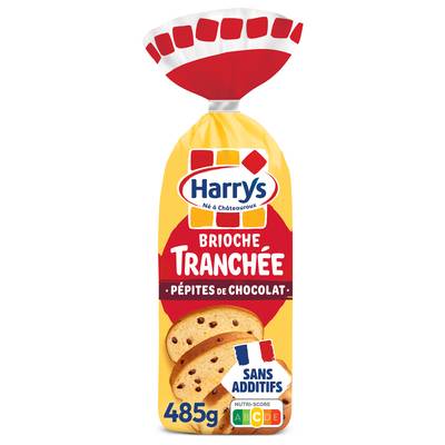 Harrys Brioche Tranchée Pépites de Chocolat Sans Additifs, 485g