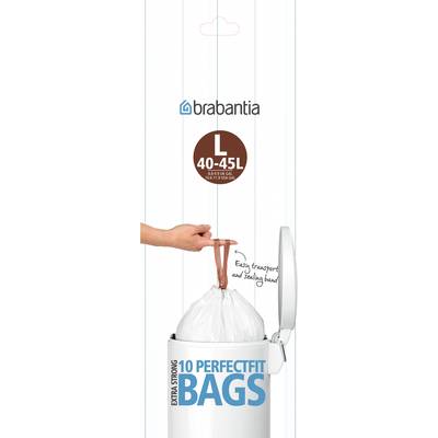 Brabantia Sacs poubelle 40-45L - Taille L, 10 sacs de 40-45L - Taille L