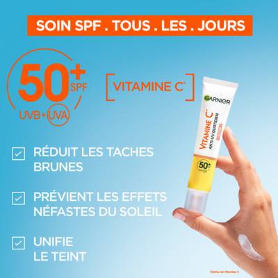 3600542573047 - Garnier SkinActive - Crème Hydratante Visage Anti-UV Quotidien Glow SPF50+