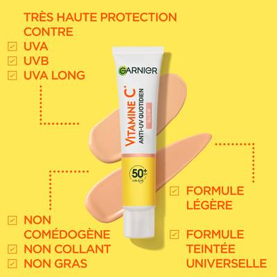 3600542573047 - Garnier SkinActive - Crème Hydratante Visage Anti-UV Quotidien Glow SPF50+