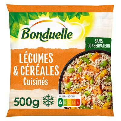 Bonduelle Légumes et Céréales Cuisinés- Patate douce, Edamame, Butternut et Boulgour, 500g