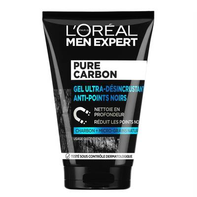 L'Oréal Men Expert Gel Ultra-Désincrustant Anti-Points Noirs Visage Homme, 100ml