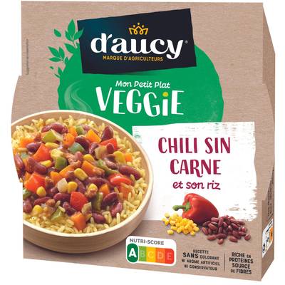 D'aucy Chili Sin Carne et son riz Veggie, 300g