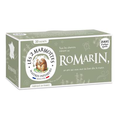 Les 2 Marmottes Tisane romarin, 30 sachets