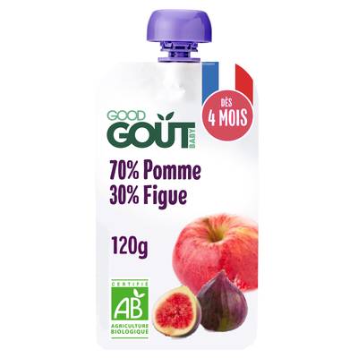 Good Goût Pomme Figue Bio Gourde Bébé Dès 4 mois, 120g