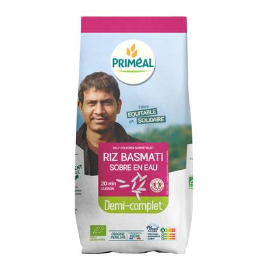 Priméal Riz Basmati 1/2 Complet, Bio, 500g