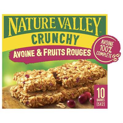 Nature Valley Barre céréale crunchy avoines baies x5, 10 barres
