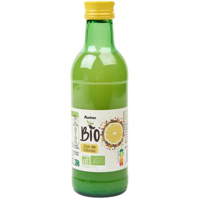 Auchan BIO Pur jus de citron Bio, 25cl
