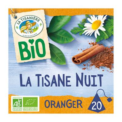 La Tisanière Tisane Nuit Fleur d'Oranger Bio, 20 sachets