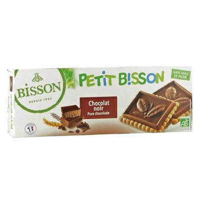 Bisson Biscuit pur beurre nappé chocolat noir, Bio, 150g