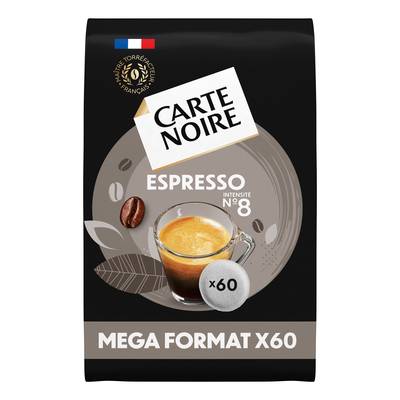 Carte Noire Dosettes de café Espresso n°8 compatibles Senseo, 60 dosettes