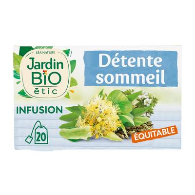 Jardin Bio Etic Infusion Détente Sommeil Bio - 20 sachets, 30g