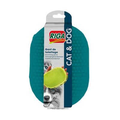 Riga Gant de toilettage en caoutchouc pour chien et chat