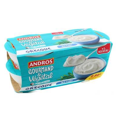 Andros Gourmand et Végétal Dessert à la grecque Nature, 4x125g