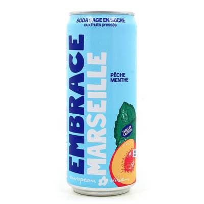 Embrace Marseille, Boisson Pétillante Pêche Menthe, 33cl