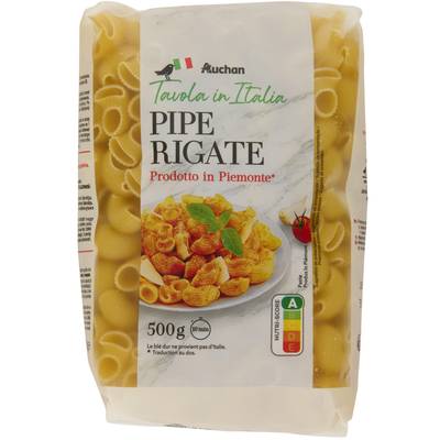 Auchan Tavola In Italia Pâtes Pipe Rigate, 500g