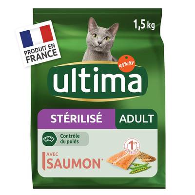 Affinity - Ultima Croquettes Saumon Contrôle du Poids pour chat adulte stérilisé, 1.5kg