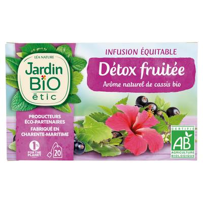 Jardin Bio Etic Infusion Détox Fruitée Bio - 20 sachets, 30g