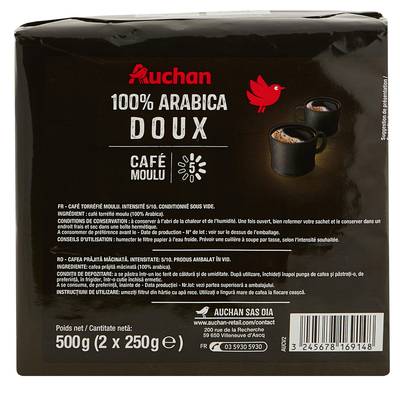 3245678169148 - Auchan - Café moulu doux 100% arabica 