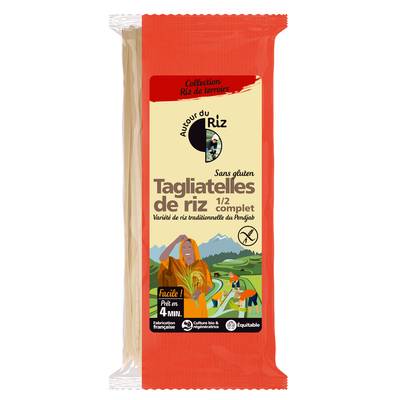 Autour Du Riz Nouilles de riz Thaïes bio demi-complet sans gluten, 400g