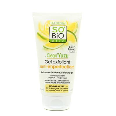 SO'BIO ETIC Gel exfoliant anti-imperfections, Clean'Yuzu, 150ml