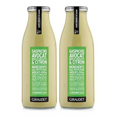 Giraudet Gaspacho Avocat Citron, Lot de 2x50cl
