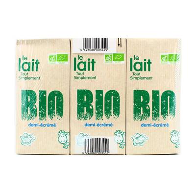 La Vache Bio Lait demi écrémé Bio, 6x1l