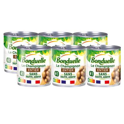 Bonduelle Champignons entiers sans sulfite et sans additif, Lot de 2x3x115g