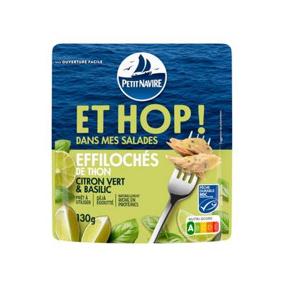 Petit Navire Effiloché de Thon au citron vert et basilic, 130g