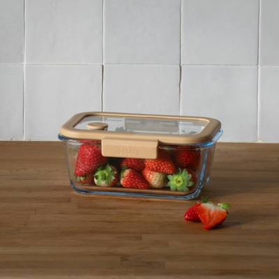 Pebbly Boîte rectangulaire en verre sous-vide, 800ml