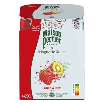 Maison Perrier Boisson pétillante Fraise et kiwi, 4x25cl