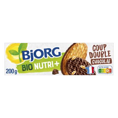Bjorg Biscuit Coup Double Chocolat Céréales complètes bio Nutri+, 200g