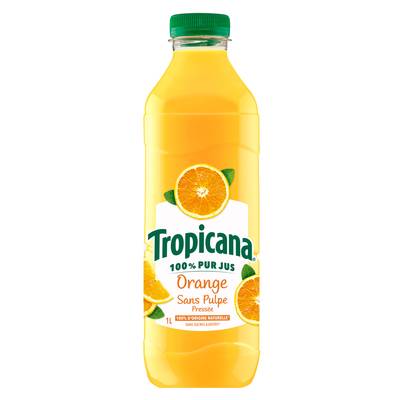 Tropicana Jus d'Orange Pressée Sans Pulpe Pur Jus, 1L