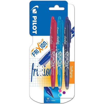 Pilot Stylos frixion encre gel effaçable rose, turquoise et violet pointe moyenne, 3  stylos