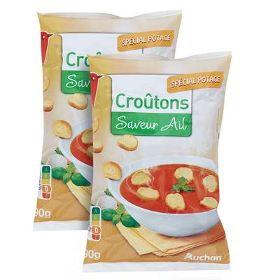 Auchan Croûtons saveur ail, 2x90g