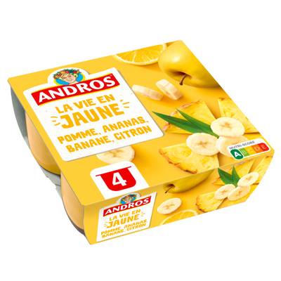 Andros Compote Pomme Banane Ananas, 4x100g