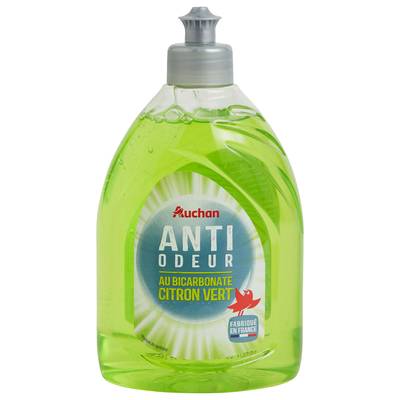 Auchan Liquide vaisselle anti-odeur au bicarbonate citron vert, 500ml