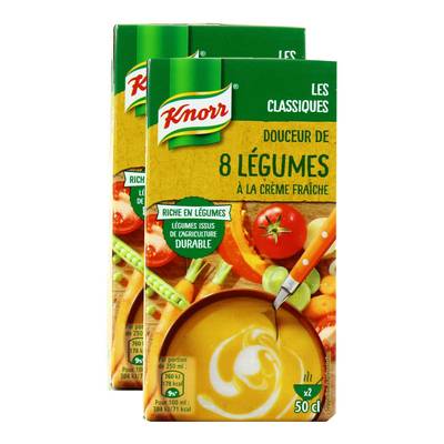 Knorr Soupe Douceur de 8 légumes à la crème fraîche, Lot de 2x50cl