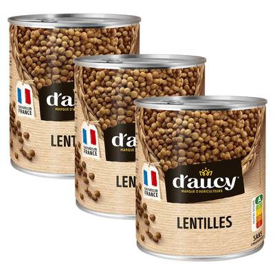 D'aucy Lentilles, Lot de 3x530g