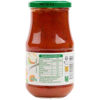 Auchan Sauce tomate provençale origine France en bocal, 420g